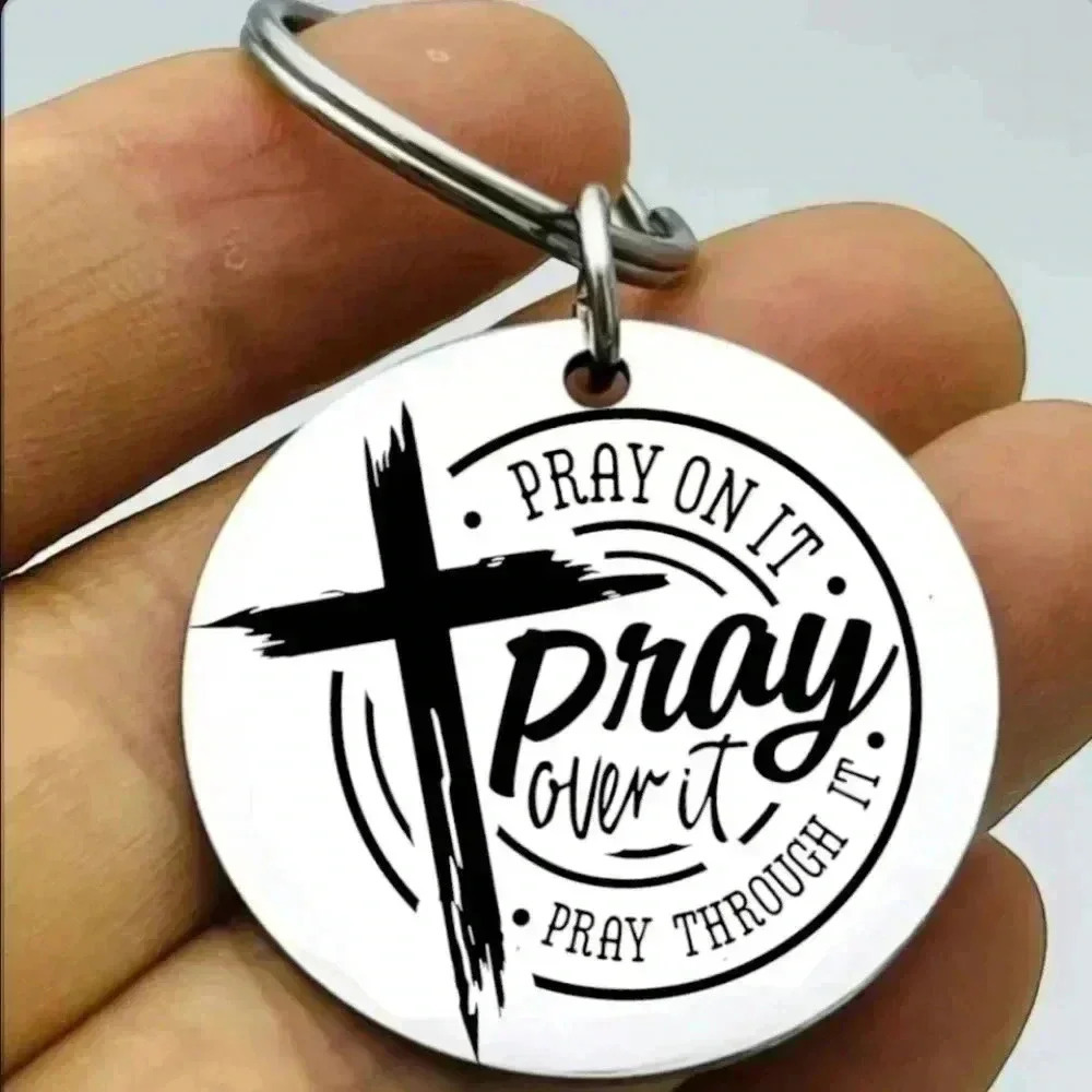 God Jesus Lord Cross Stainless Steel Keychain